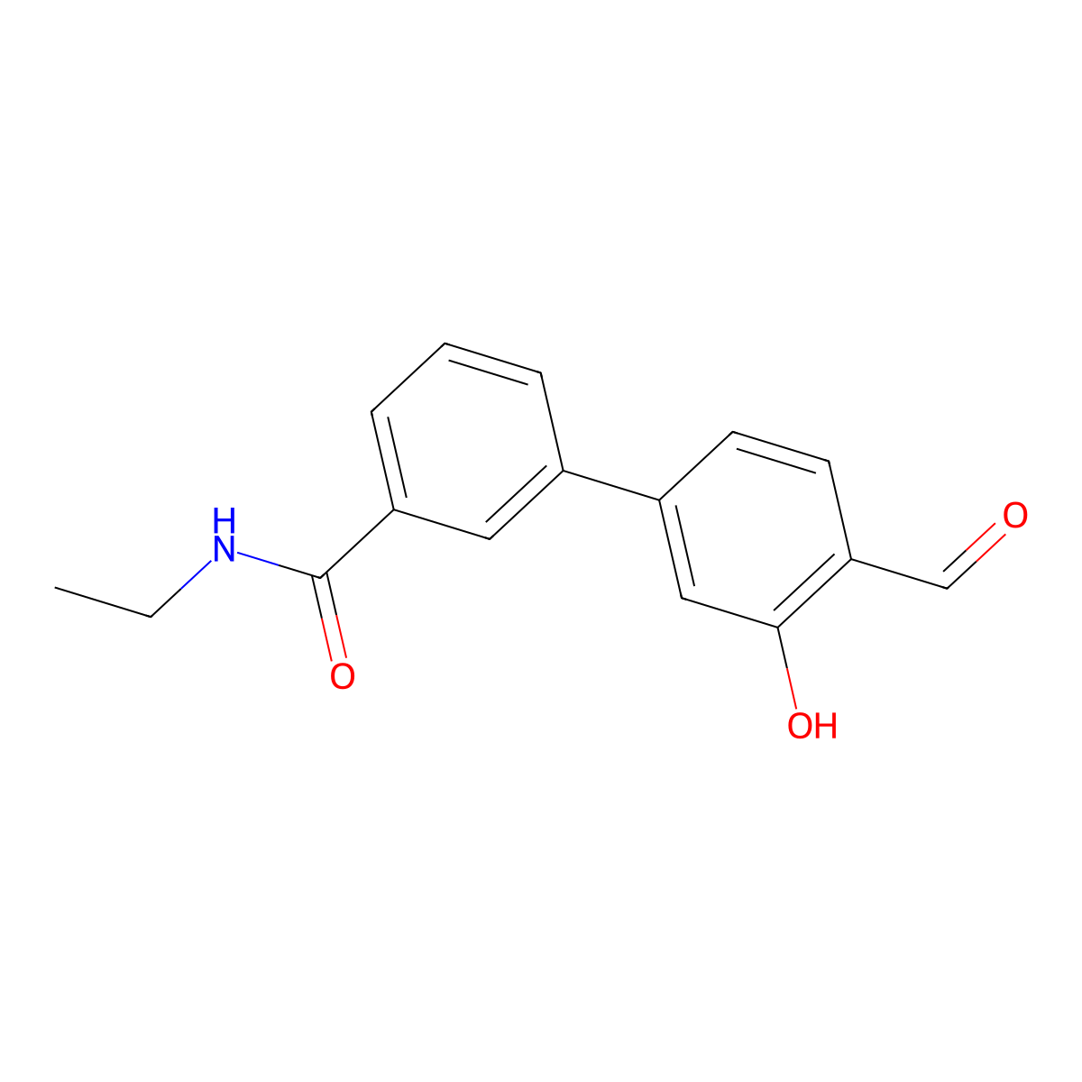 5-[3-(N-Ethylaminocarbonyl)phenyl]-2-formylphenol molecular structure, CAS 1261950-38-2