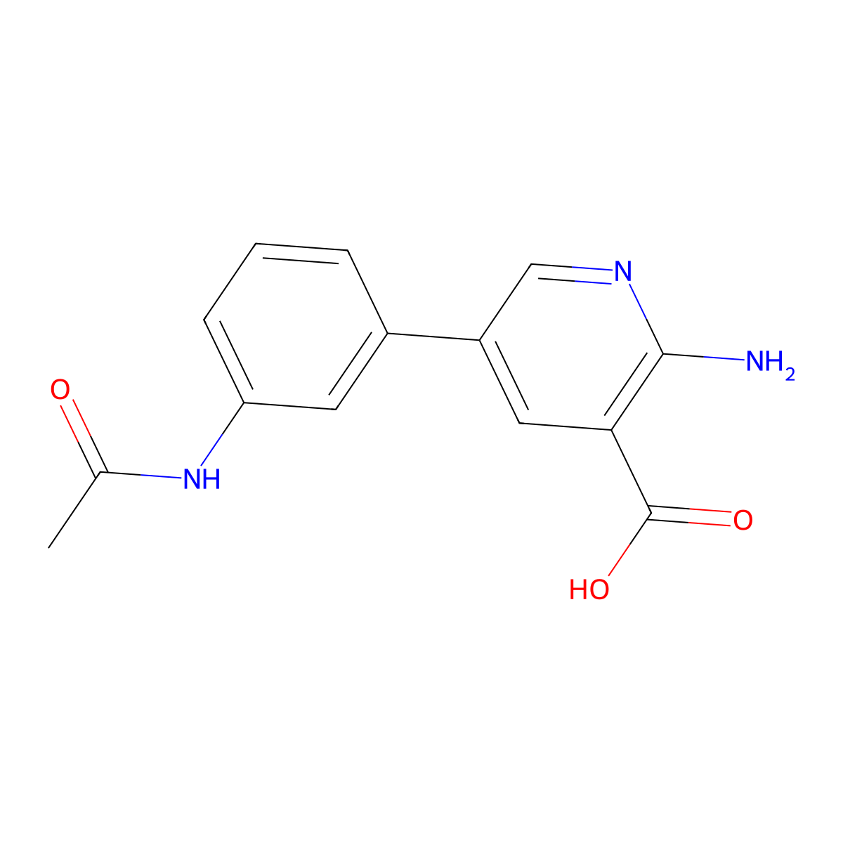 5-(3-Acetamidophenyl)-2-aminopyridine-3-carboxylic acid molecular structure, CAS 1261950-41-7