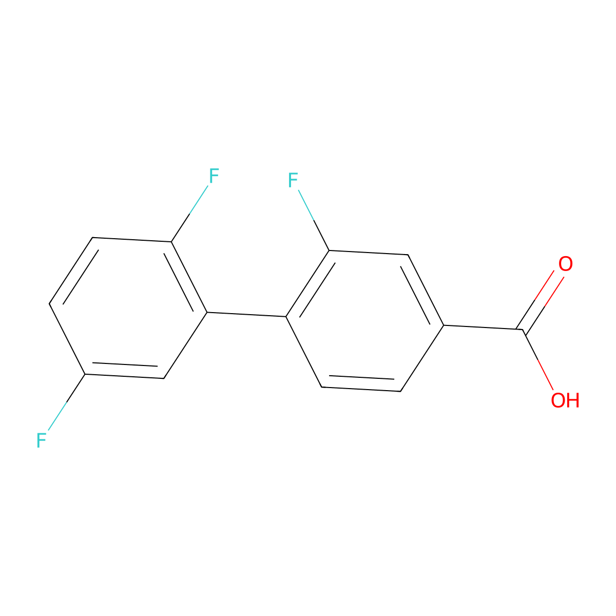 4-(2,5-Difluorophenyl)-3-fluorobenzoic acid molecular structure, CAS 1261950-43-9