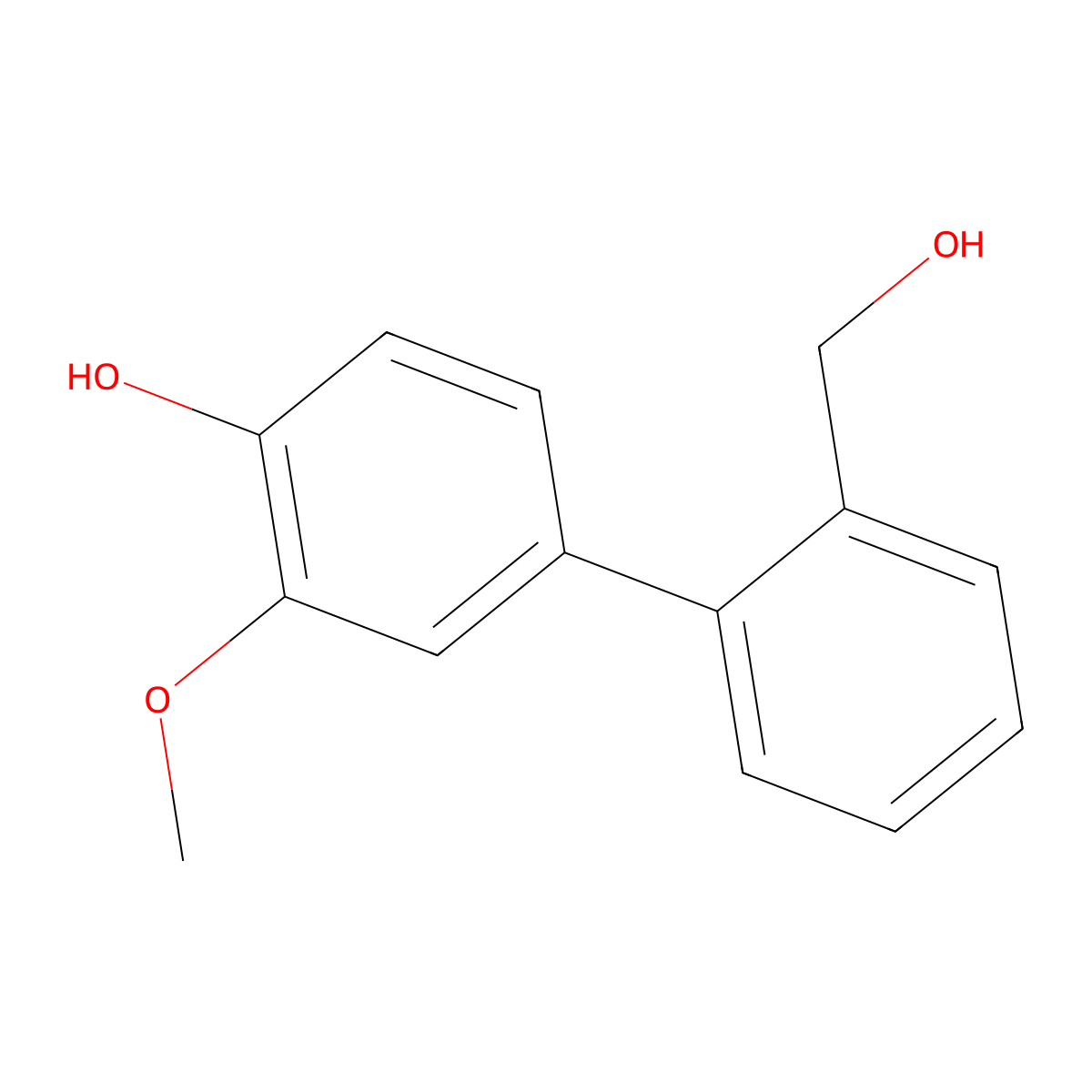 4-(2-Hydroxymethylphenyl)-2-methoxyphenol molecular structure, CAS 1261950-47-3