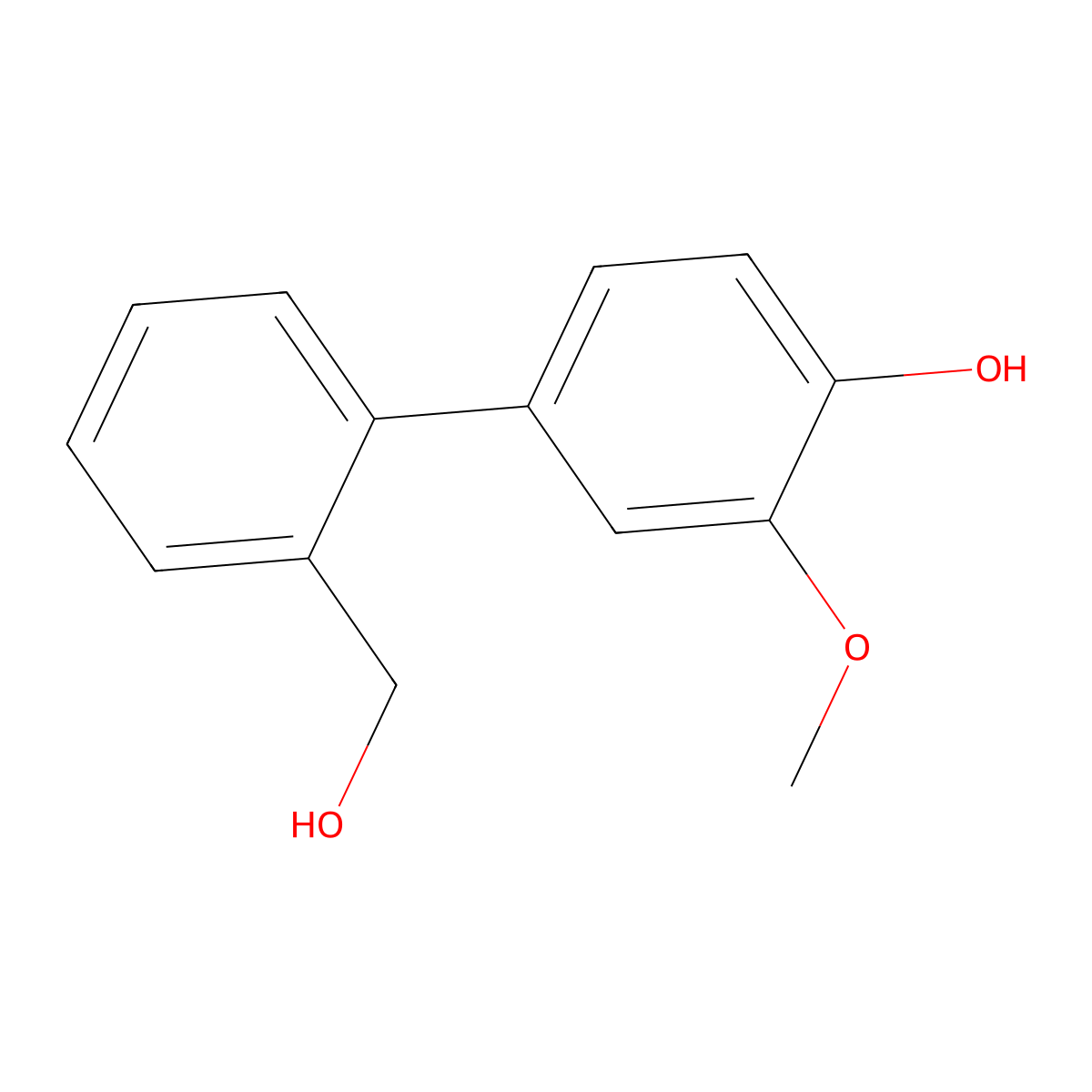 4-(2-Hydroxymethylphenyl)-2-methoxyphenol molecular structure, CAS 1261950-47-3