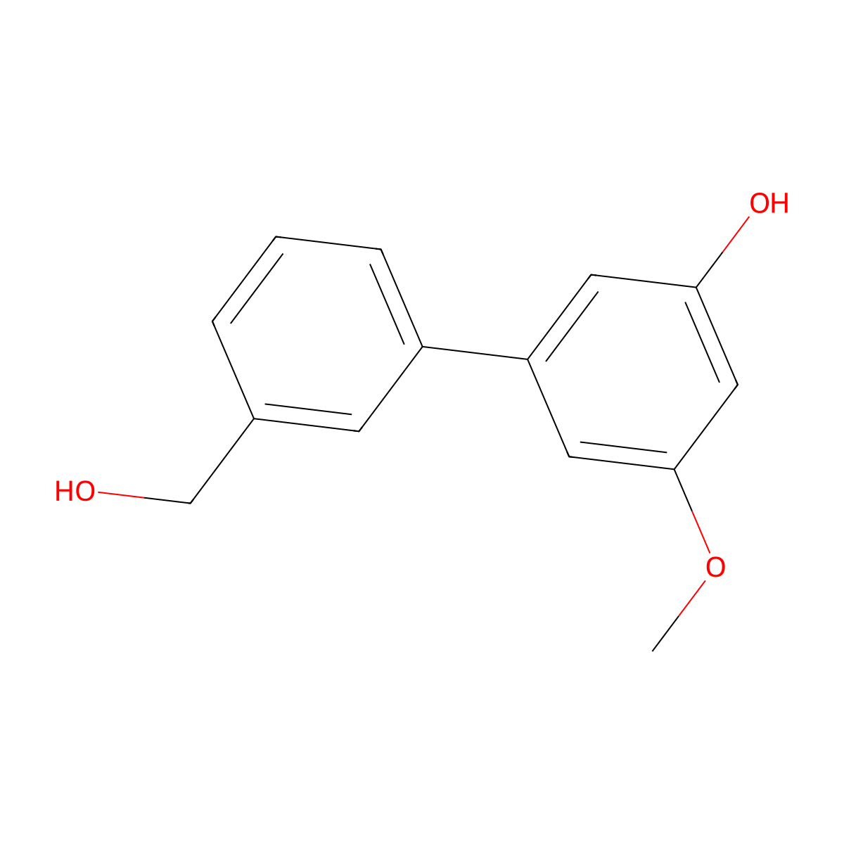 3'-(Hydroxymethyl)-5-methoxy[1,1'-biphenyl]-3-ol molecular structure, CAS 1261950-51-9