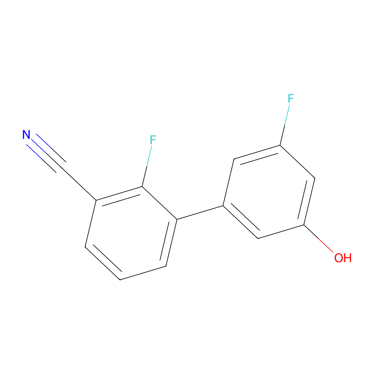 5-(3-Cyano-2-fluorophenyl)-3-fluorophenol molecular structure, CAS 1261950-53-1