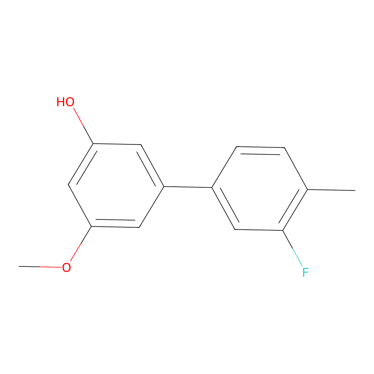 3'-Fluoro-5-methoxy-4'-methyl[1,1'-biphenyl]-3-ol molecular structure, CAS 1261950-57-5