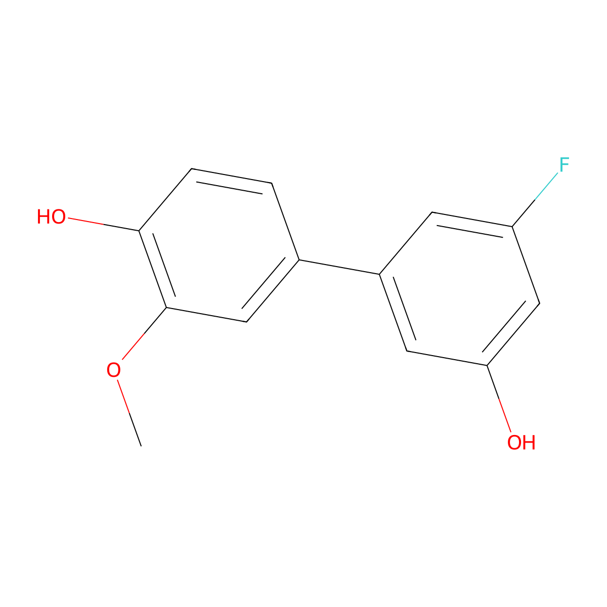 4-(3-Fluoro-5-hydroxyphenyl)-2-methoxyphenol molecular structure, CAS 1261950-58-6