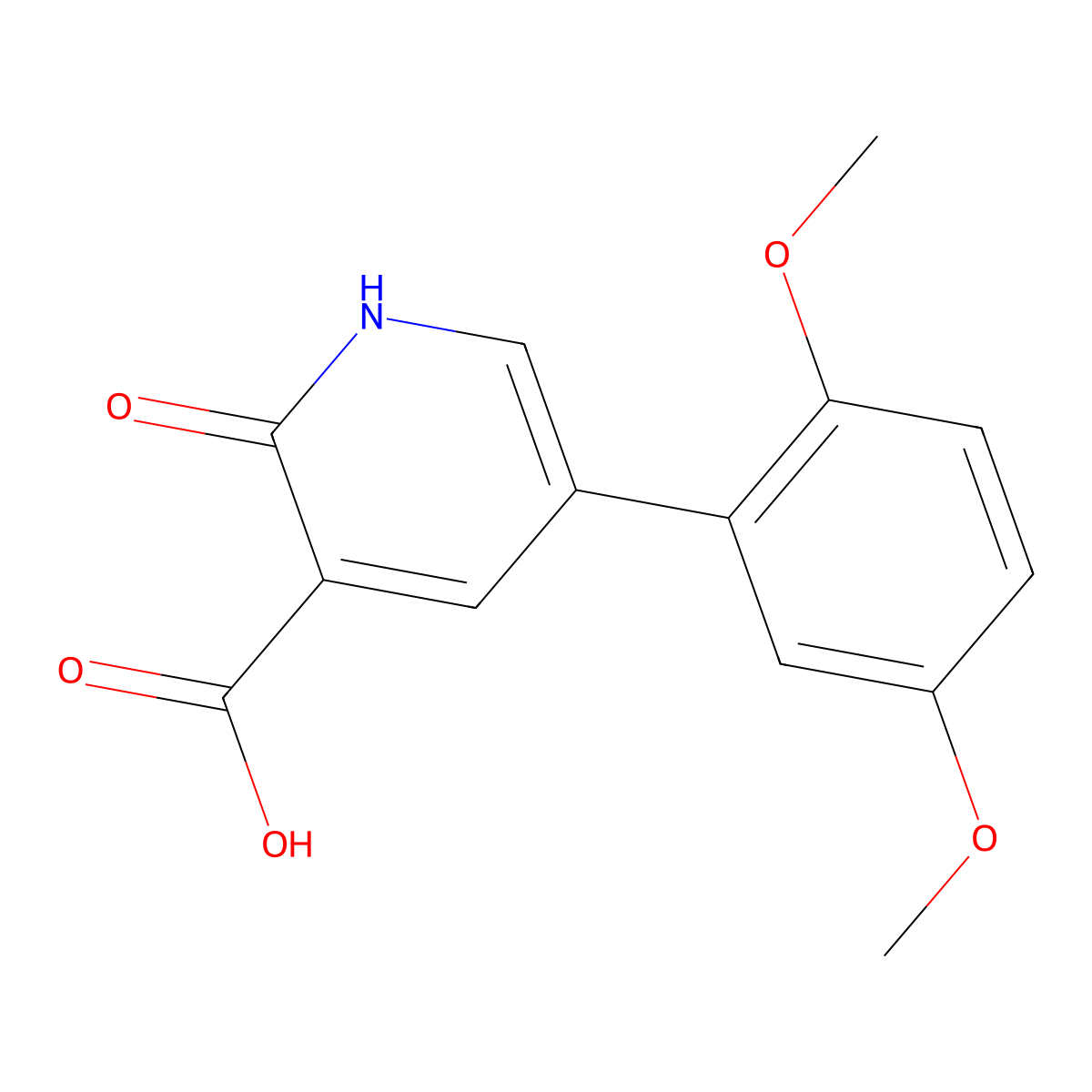 5-(2,5-Dimethoxyphenyl)-2-hydroxynicotinic acid molecular structure, CAS 1261950-62-2