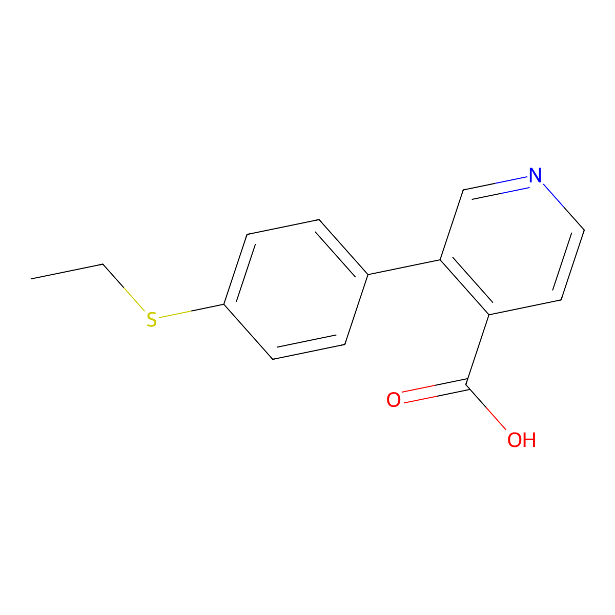 3-(4-Ethylthiophenyl)isonicotinic acid molecular structure, CAS 1261950-66-6