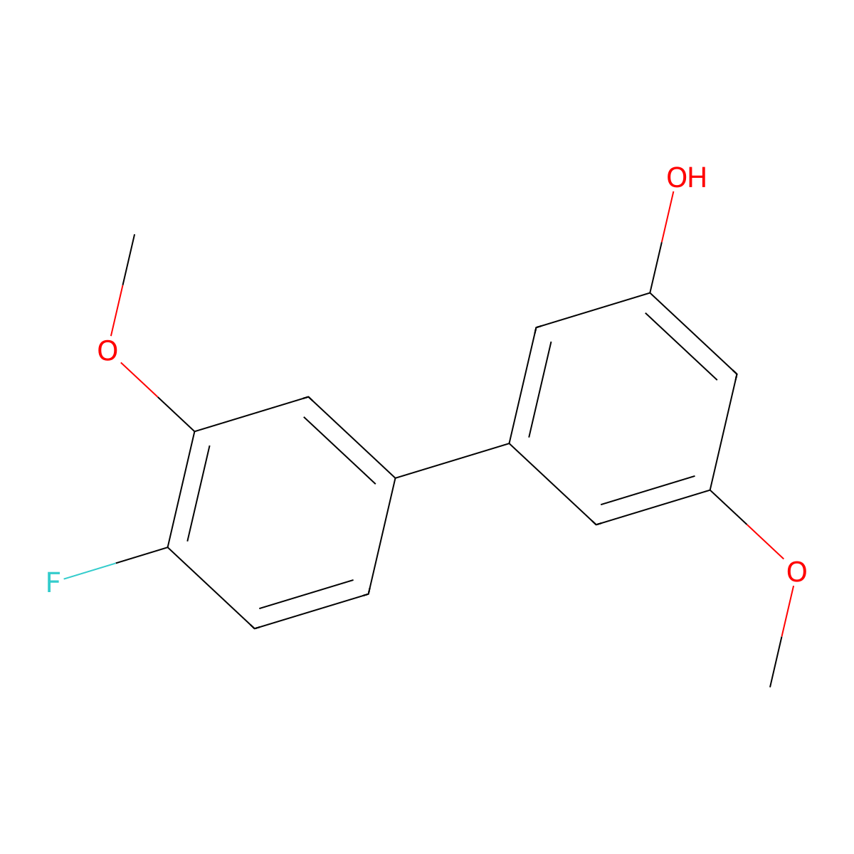 4'-Fluoro-3',5-dimethoxy[1,1'-biphenyl]-3-ol molecular structure, CAS 1261950-67-7