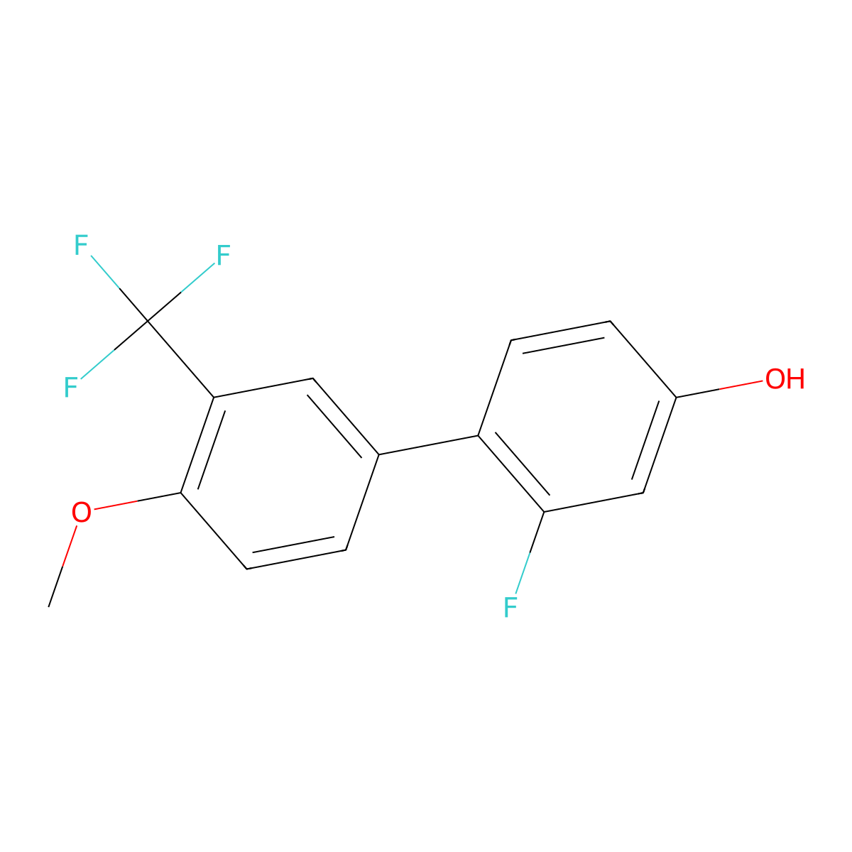 3-Fluoro-4-(4-methoxy-3-trifluoromethylphenyl)phenol molecular structure, CAS 1261950-74-6