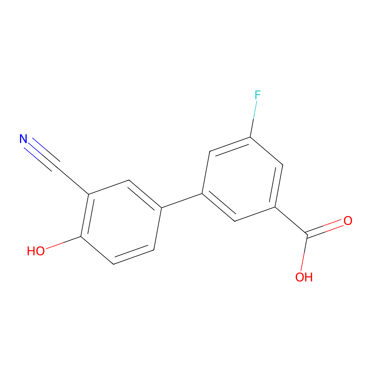 4-(3-Carboxy-5-fluorophenyl)-2-cyanophenol molecular structure, CAS 1261950-83-7