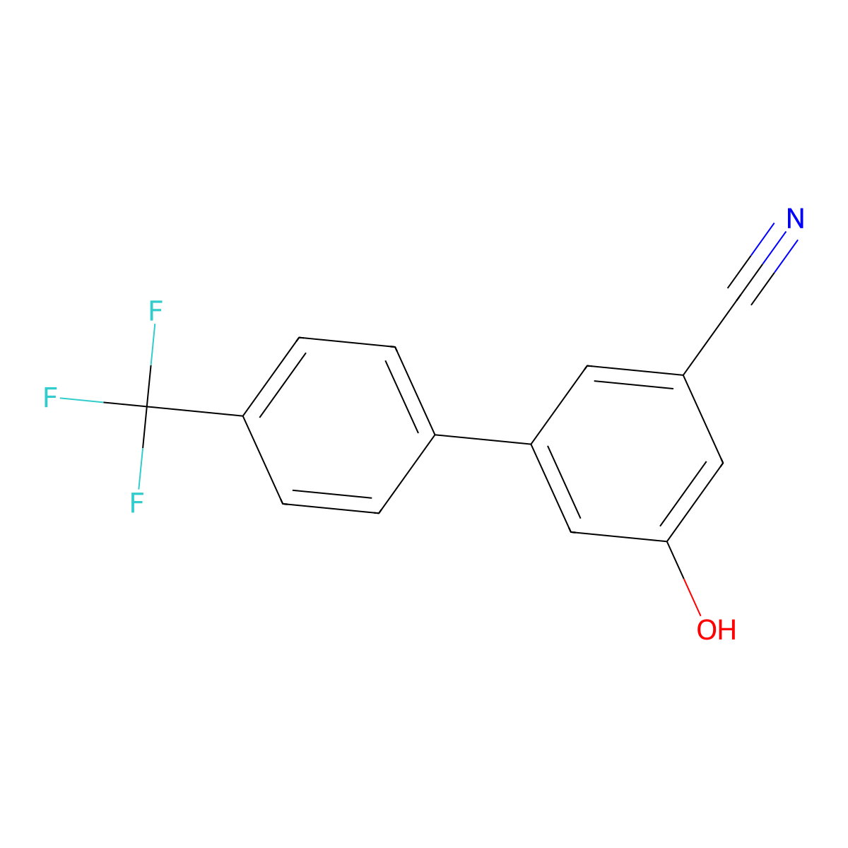 3-Cyano-5-(4-trifluoromethylphenyl)phenol molecular structure, CAS 1261950-85-9