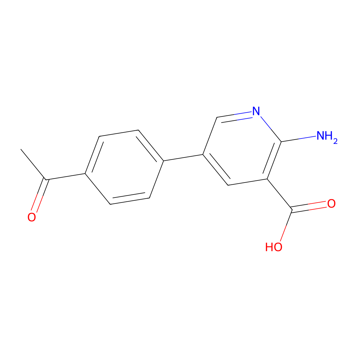 5-(4-Acetylphenyl)-2-aminopyridine-3-carboxylic acid molecular structure, CAS 1261950-87-1