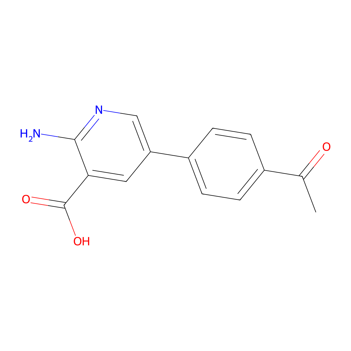 5-(4-Acetylphenyl)-2-aminopyridine-3-carboxylic acid molecular structure, CAS 1261950-87-1