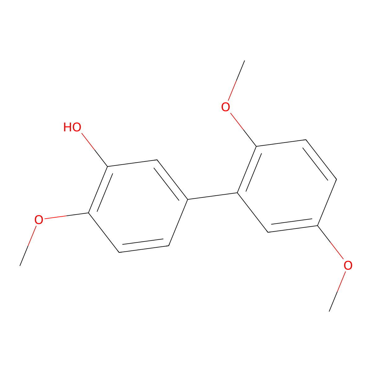 5-(2,5-Dimethoxyphenyl)-2-methoxyphenol molecular structure, CAS 1261950-88-2