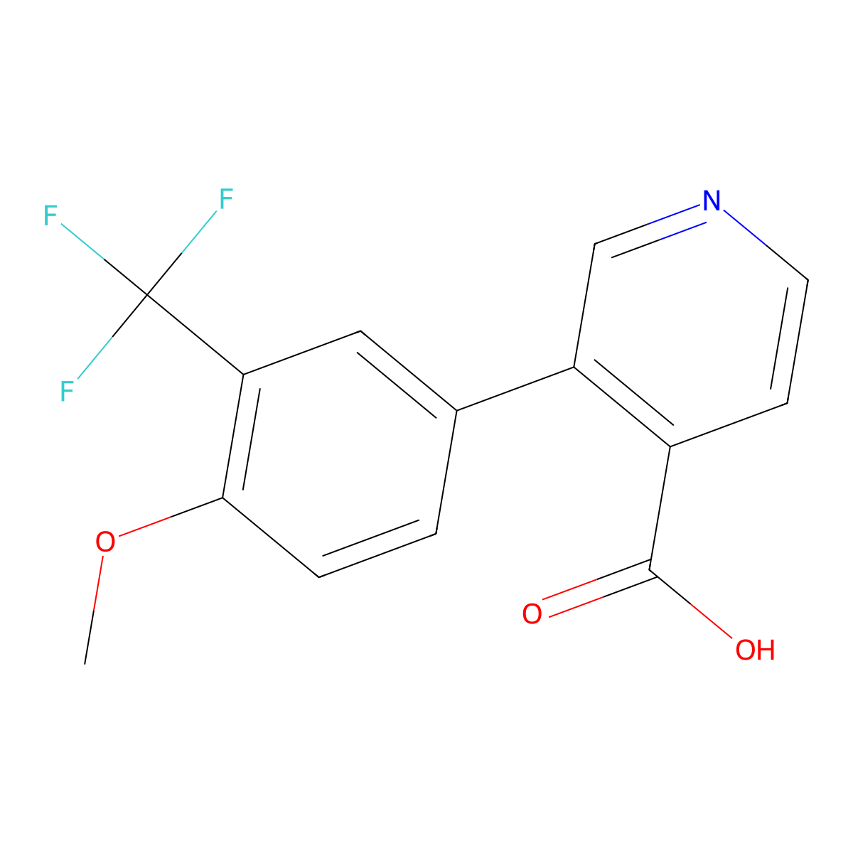 3-[4-Methoxy-3-(trifluoromethyl)phenyl]pyridine-4-carboxylic acid molecular structure, CAS 1261950-94-0