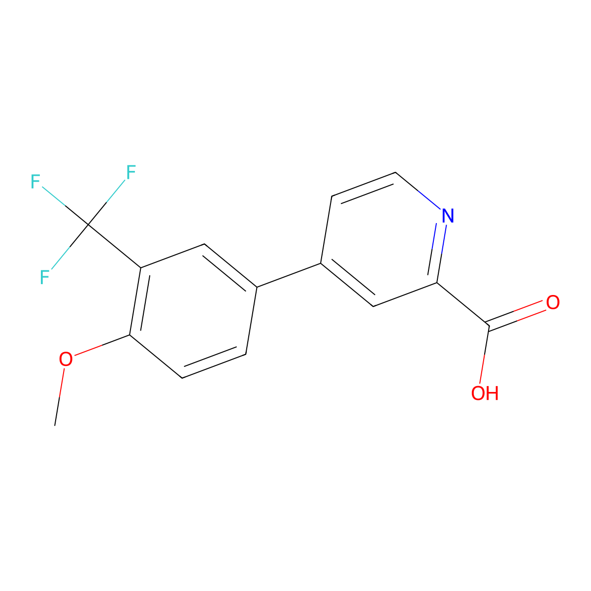 4-(4-Methoxy-3-trifluoromethylphenyl)picolinic acid molecular structure, CAS 1261950-96-2