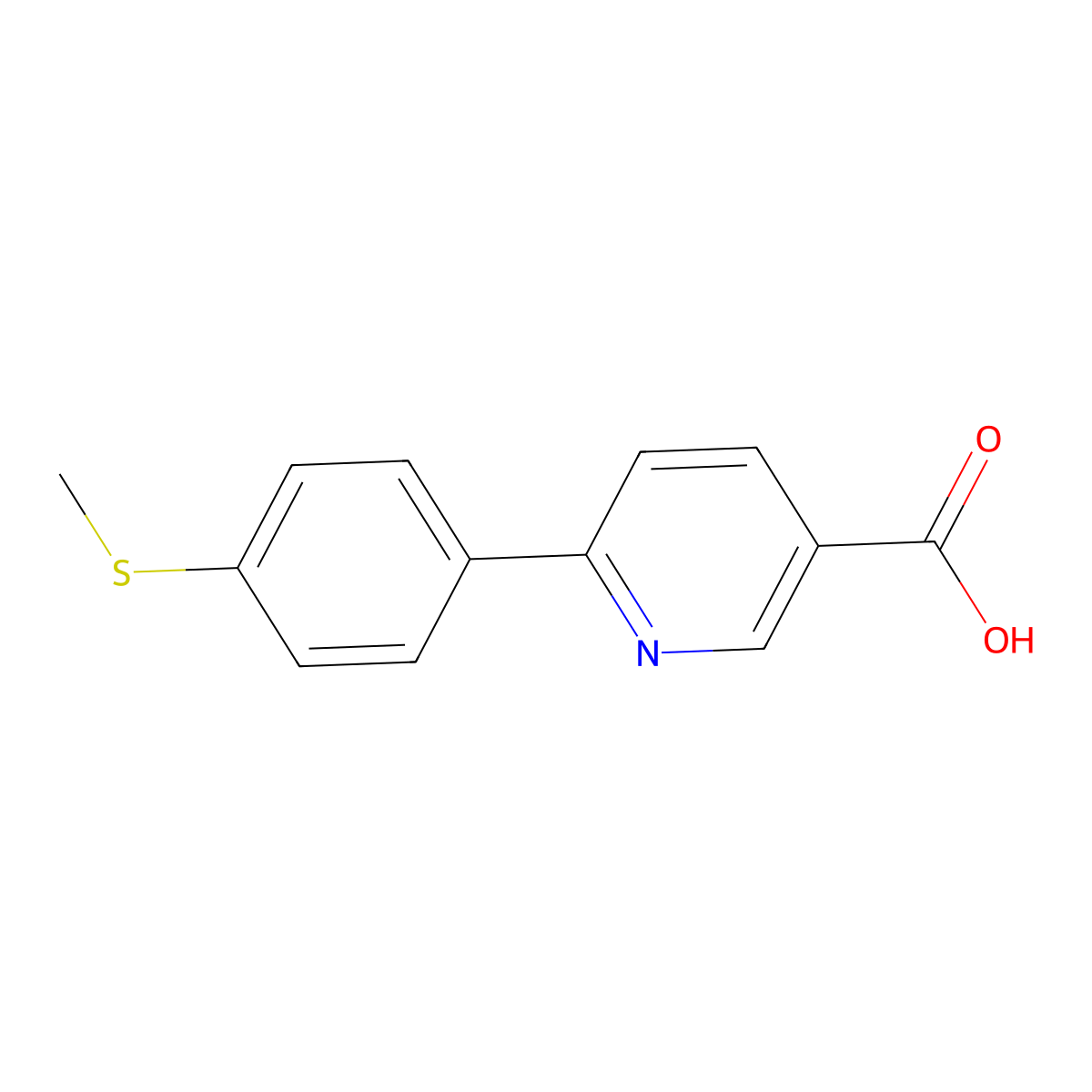 6-(4-Methylthiophenyl)nicotinic acid molecular structure, CAS 1261951-05-6