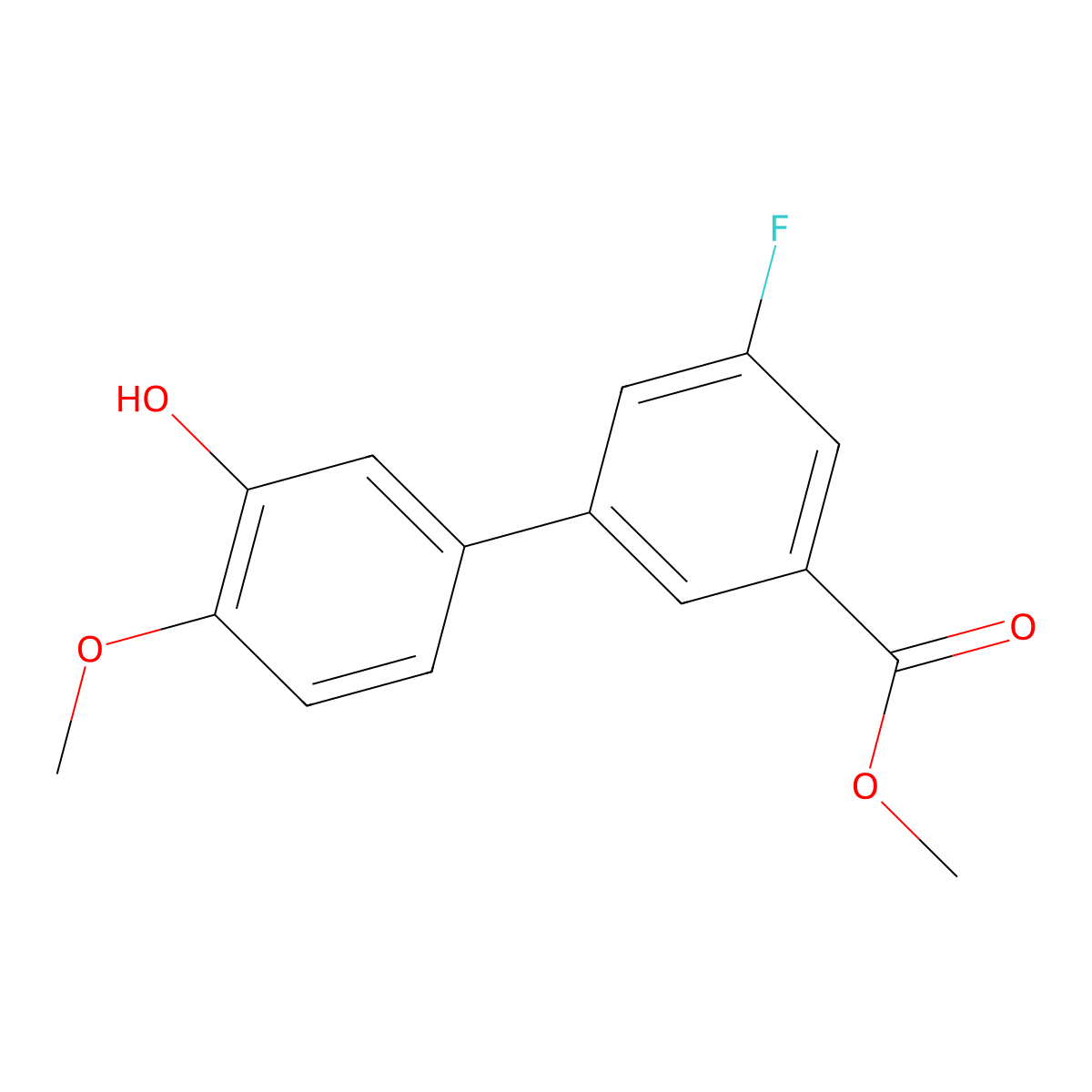 5-(3-Fluoro-5-methoxycarbonylphenyl)-2-methoxyphenol molecular structure, CAS 1261951-09-0