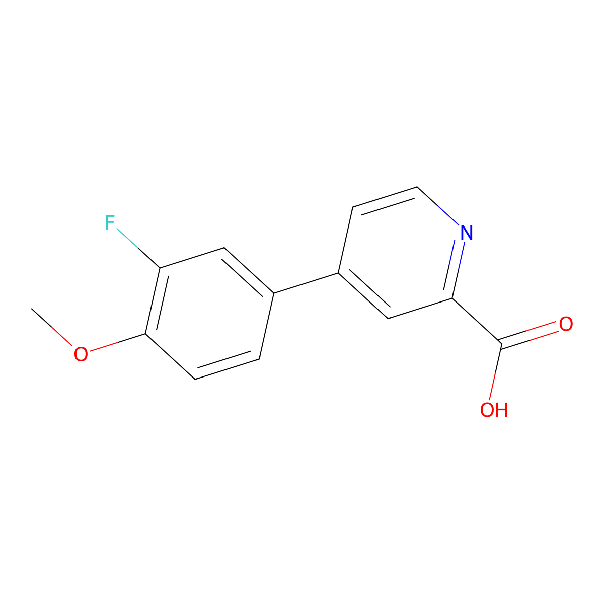 4-(3-Fluoro-4-methoxyphenyl)picolinic acid molecular structure, CAS 1261951-17-0