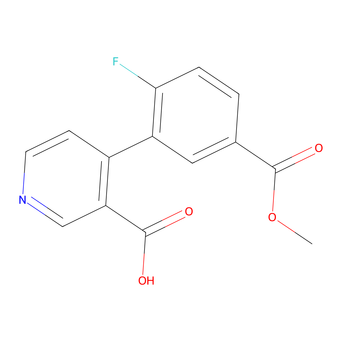 4-(2-Fluoro-5-methoxycarbonylphenyl)nicotinic acid molecular structure, CAS 1261951-18-1