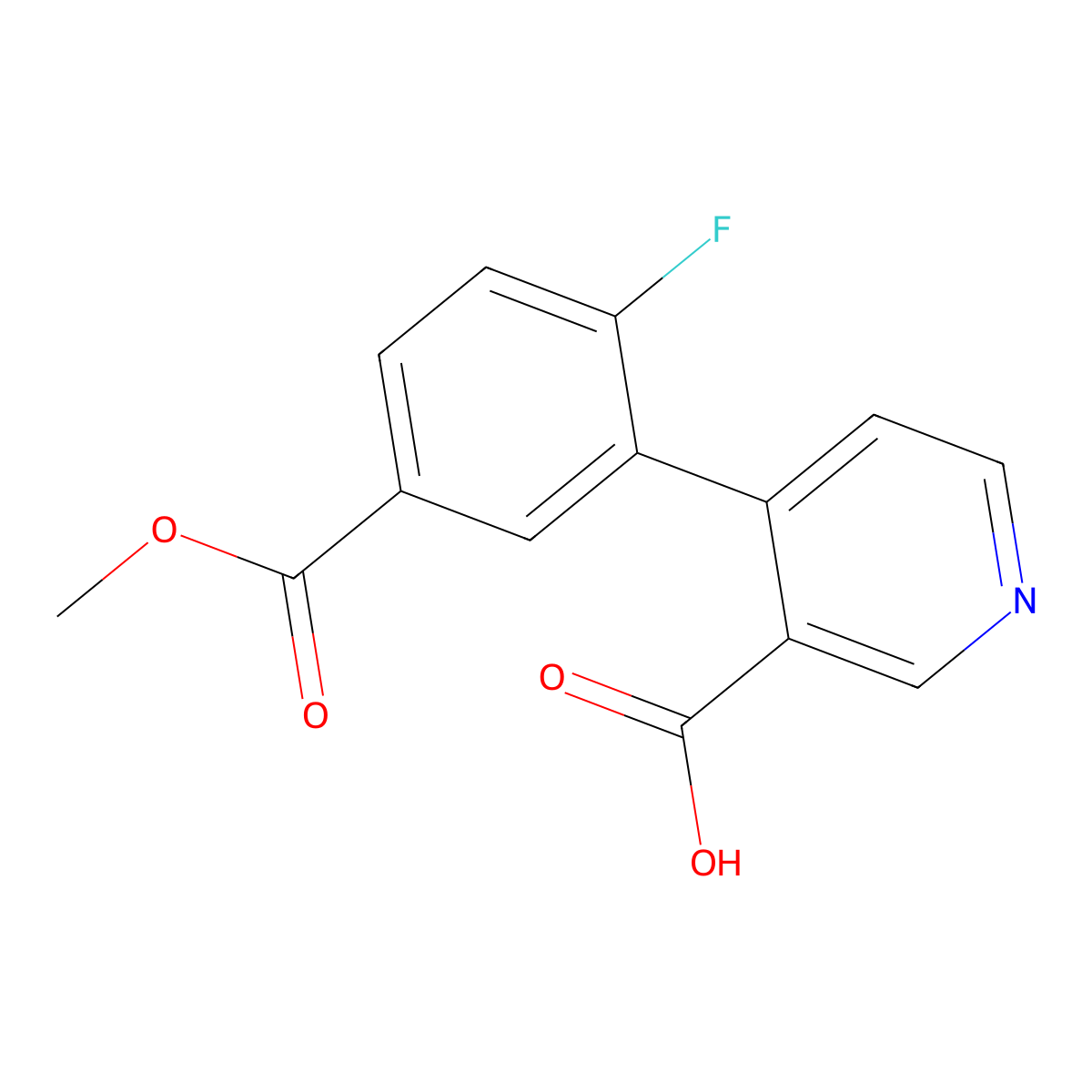 4-(2-Fluoro-5-methoxycarbonylphenyl)nicotinic acid molecular structure, CAS 1261951-18-1