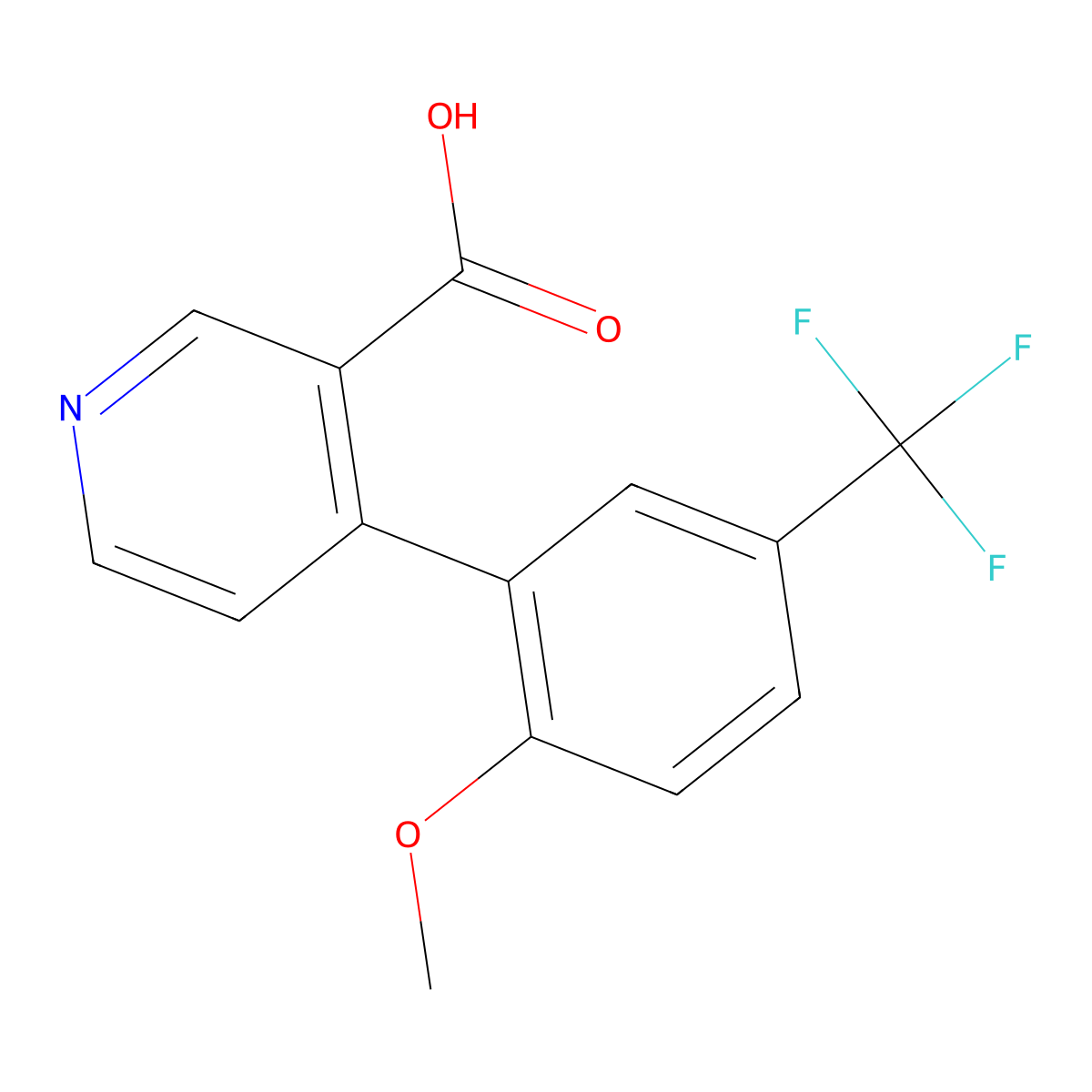 4-[2-Methoxy-5-(trifluoromethyl)phenyl]pyridine-3-carboxylic acid molecular structure, CAS 1261951-22-7