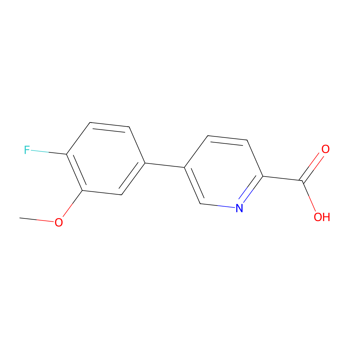 5-(4-Fluoro-3-methoxyphenyl)picolinic acid molecular structure, CAS 1261951-32-9
