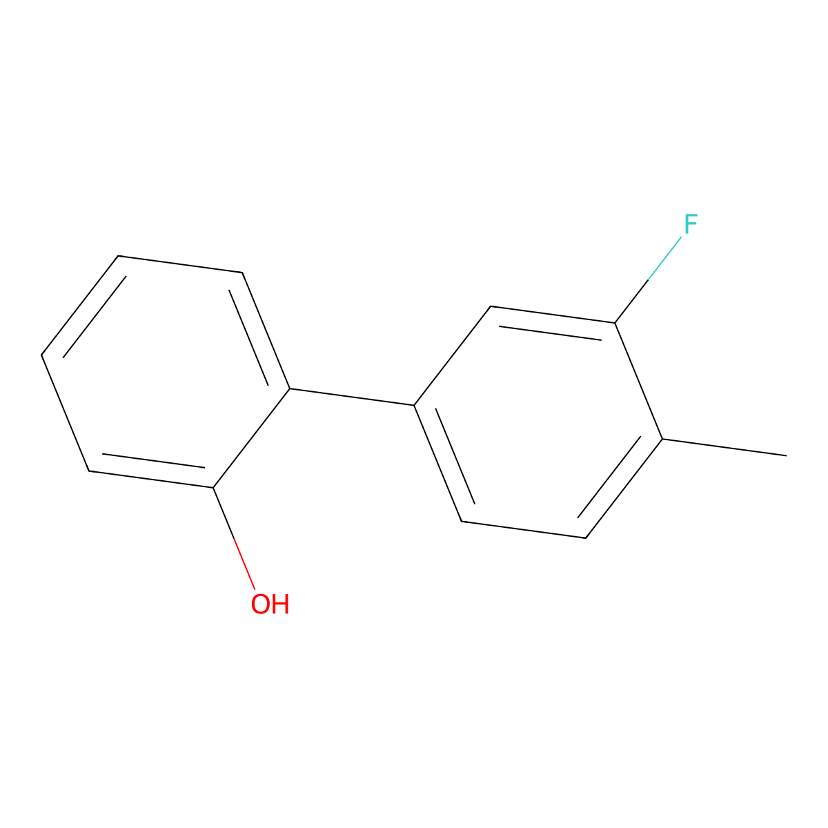 2-(3-Fluoro-4-methylphenyl)phenol molecular structure, CAS 1261951-38-5