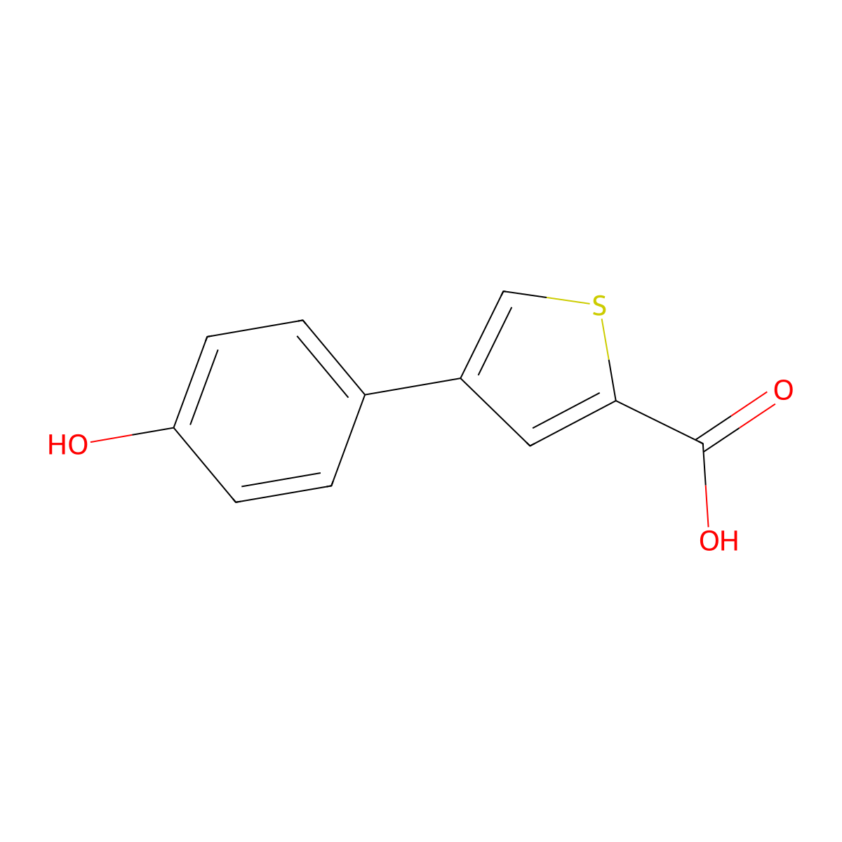 4-(4-Hydroxyphenyl)thiophene-2-carboxylic acid molecular structure, CAS 1261951-51-2