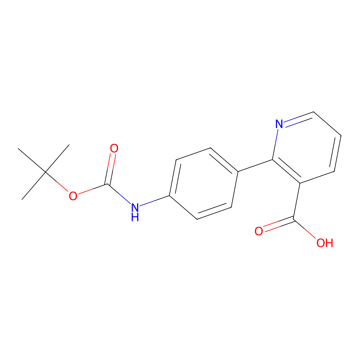 2-(4-((tert-Butoxycarbonyl)amino)phenyl)nicotinic acid molecular structure, CAS 1261951-56-7