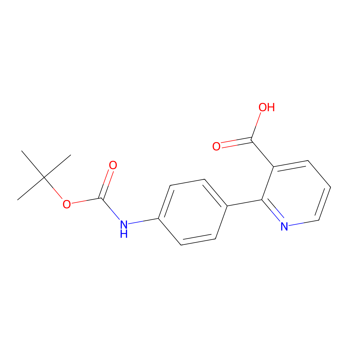 2-(4-((tert-Butoxycarbonyl)amino)phenyl)nicotinic acid molecular structure, CAS 1261951-56-7