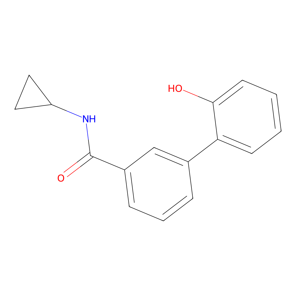 2-[3-(Cyclopropylaminocarbonyl)phenyl]phenol molecular structure, CAS 1261951-63-6