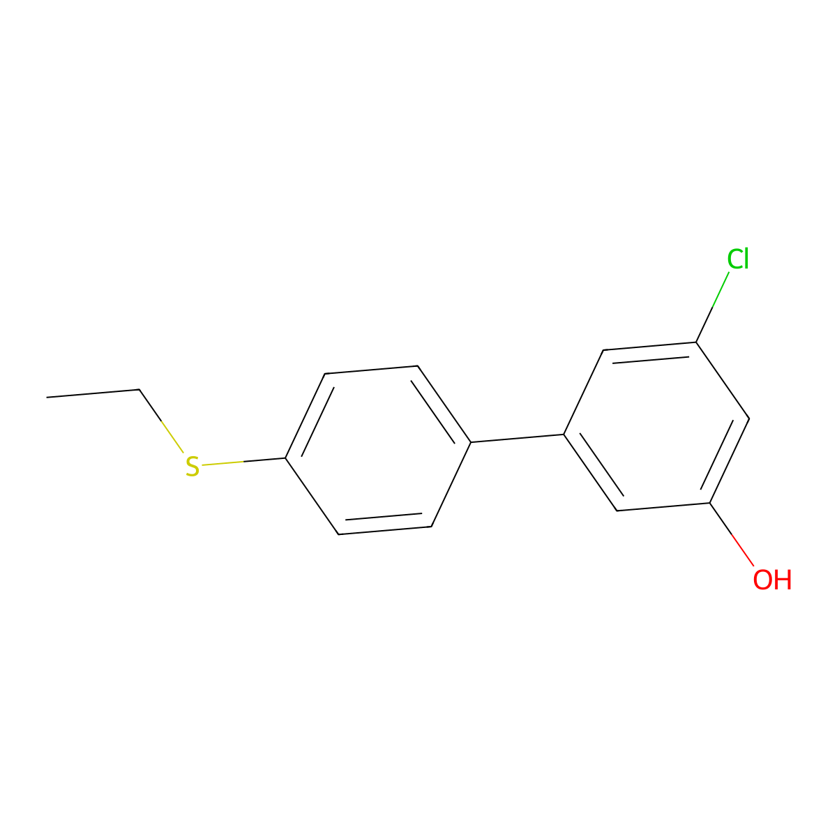 3-Chloro-5-(4-ethylthiophenyl)phenol molecular structure, CAS 1261951-64-7