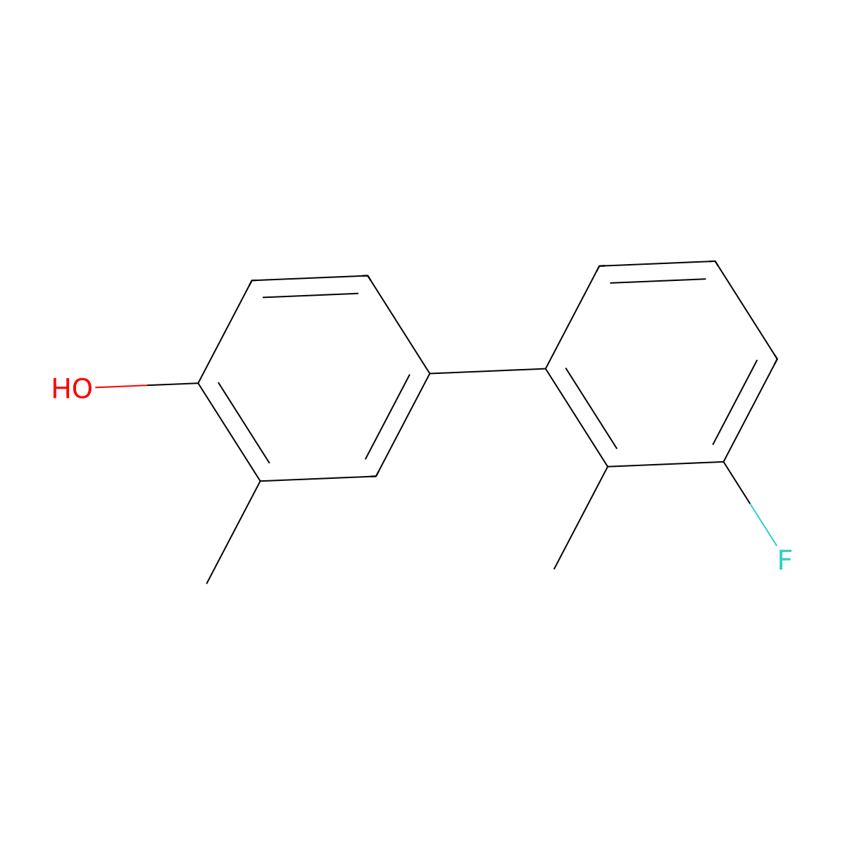 4-(3-Fluoro-2-methylphenyl)-2-methylphenol molecular structure, CAS 1261951-76-1