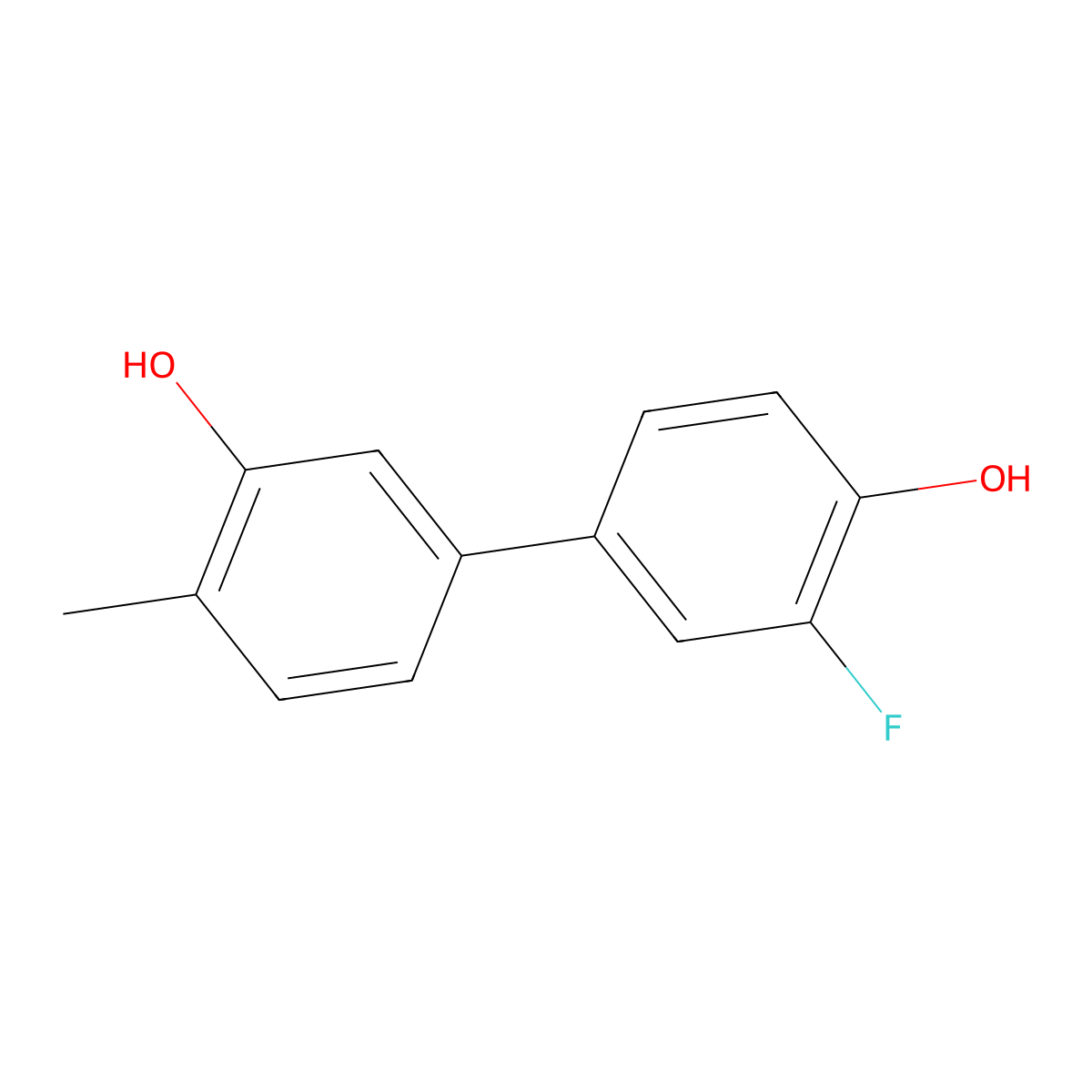 5-(3-Fluoro-4-hydroxyphenyl)-2-methylphenol molecular structure, CAS 1261951-79-4