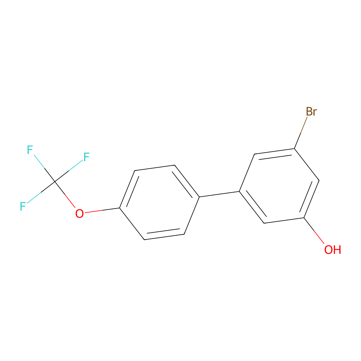 3-Bromo-5-(4-trifluoromethoxyphenyl)phenol molecular structure, CAS 1261951-90-9