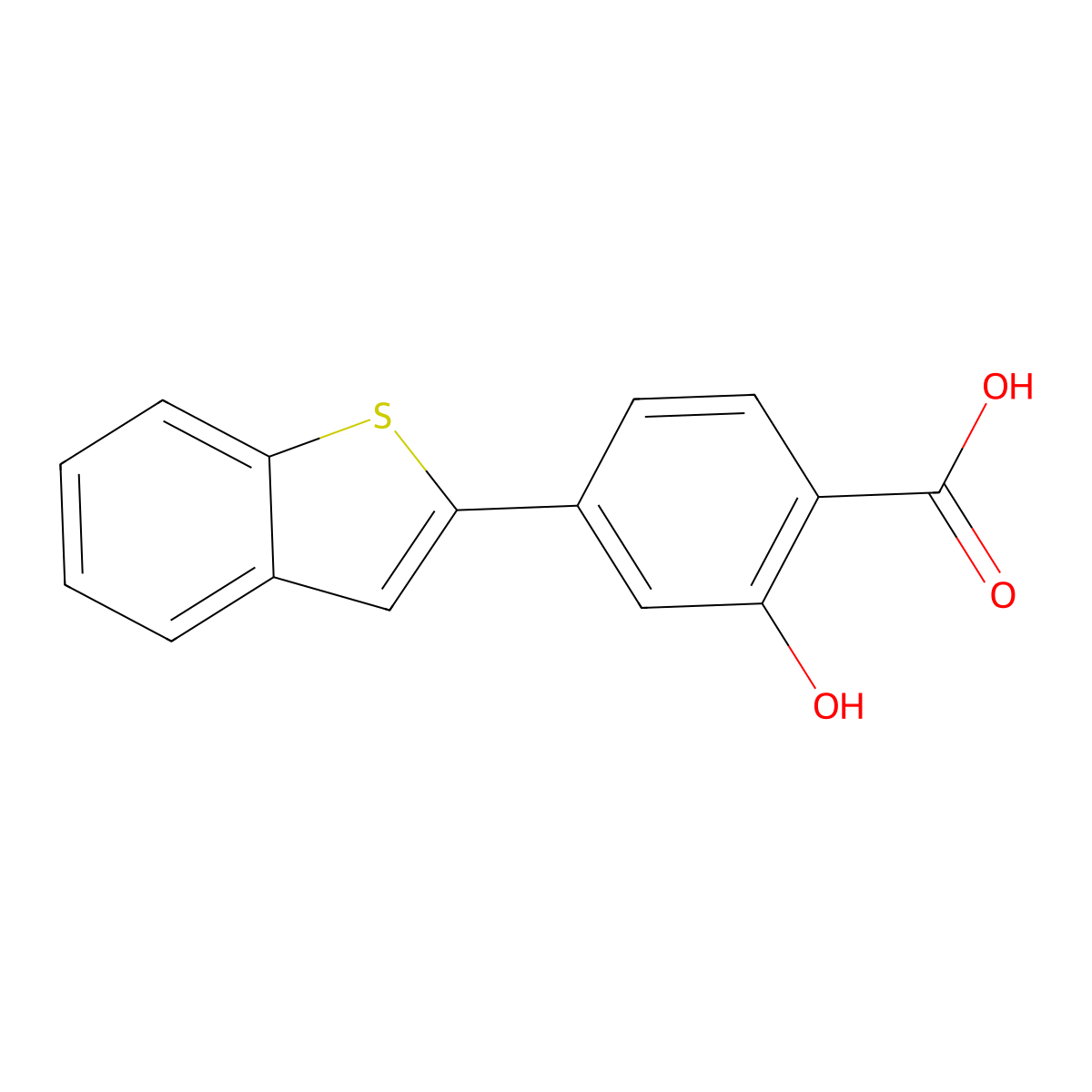 4-[Benzo(b)thiophen-2-yl]-2-hydroxybenzoic acid molecular structure, CAS 1261951-95-4