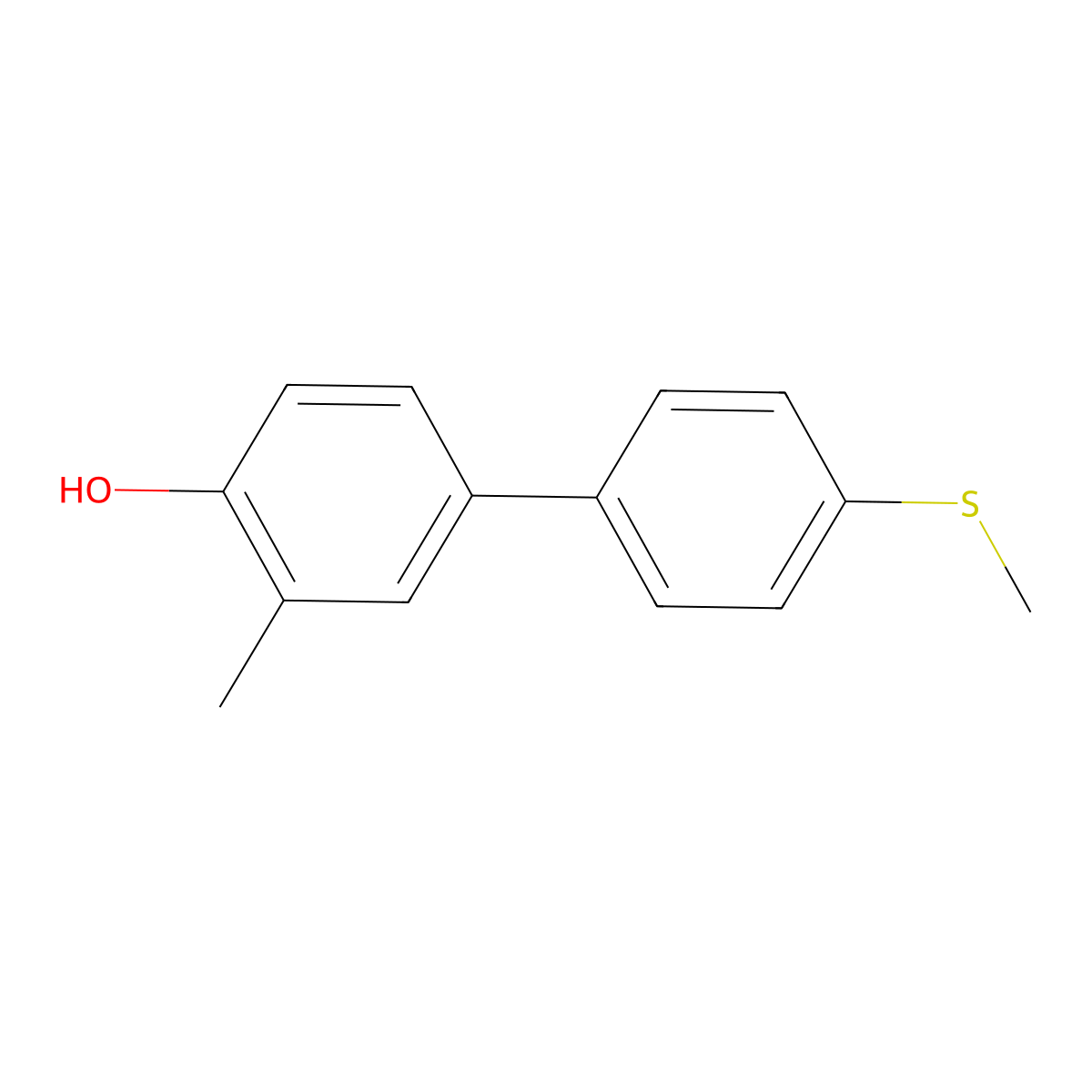 2-Methyl-4-(4-methylthiophenyl)phenol molecular structure, CAS 1261951-97-6