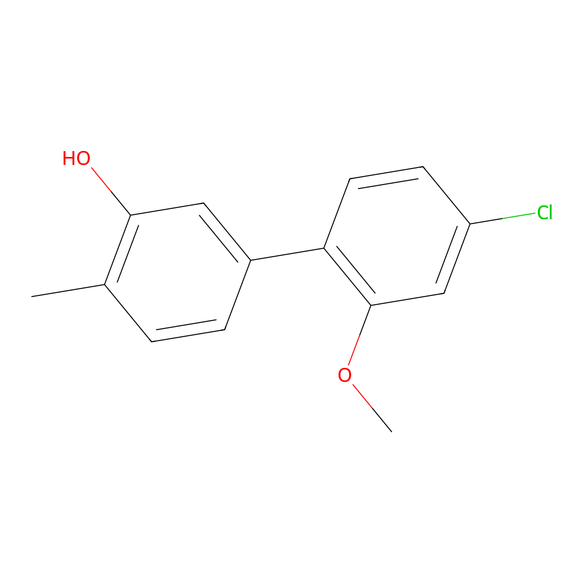 5-(4-Chloro-2-methoxyphenyl)-2-methylphenol molecular structure, CAS 1261952-16-2