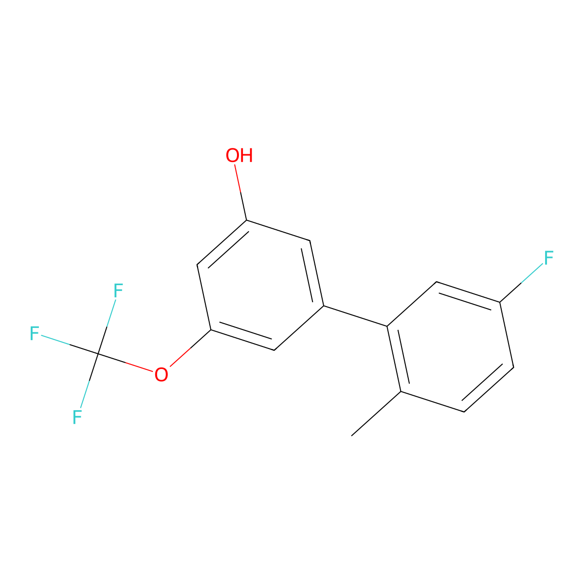 5-(5-Fluoro-2-methylphenyl)-3-trifluoromethoxyphenol molecular structure, CAS 1261952-19-5