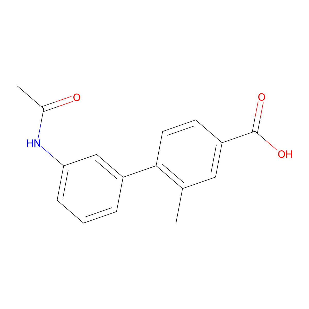 4-(3-Acetylaminophenyl)-3-methylbenzoic acid molecular structure, CAS 1261952-20-8