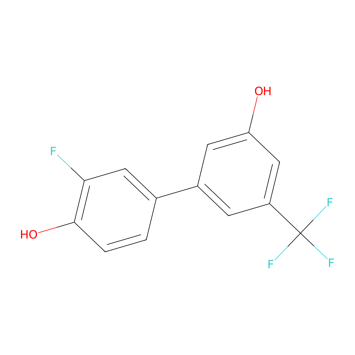 5-(3-Fluoro-4-hydroxyphenyl)-3-trifluoromethylphenol molecular structure, CAS 1261952-27-5