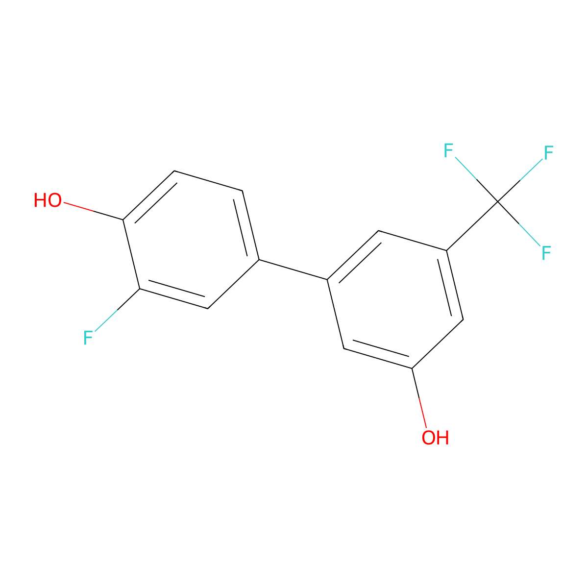 5-(3-Fluoro-4-hydroxyphenyl)-3-trifluoromethylphenol molecular structure, CAS 1261952-27-5