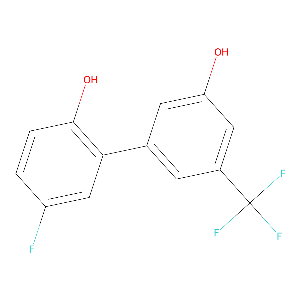 5-(5-Fluoro-2-hydroxyphenyl)-3-trifluoromethylphenol molecular structure, CAS 1261952-30-0