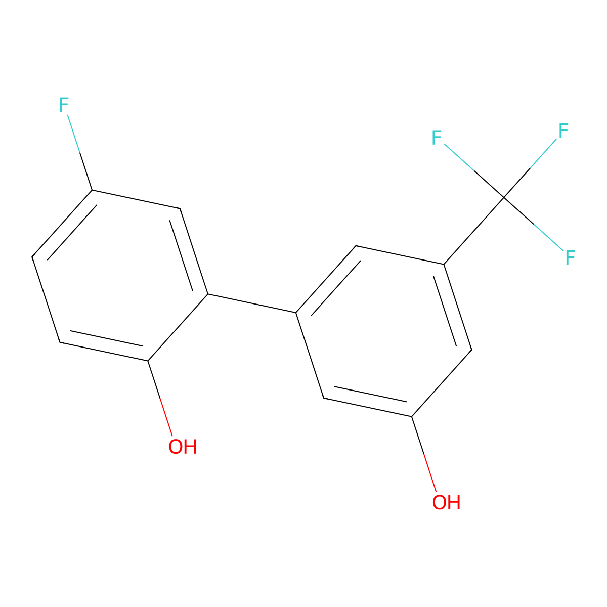 5-(5-Fluoro-2-hydroxyphenyl)-3-trifluoromethylphenol molecular structure, CAS 1261952-30-0
