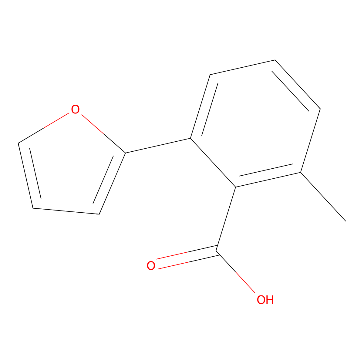 2-(Furan-2-YL)-6-methylbenzoic acid molecular structure, CAS 1261952-35-5