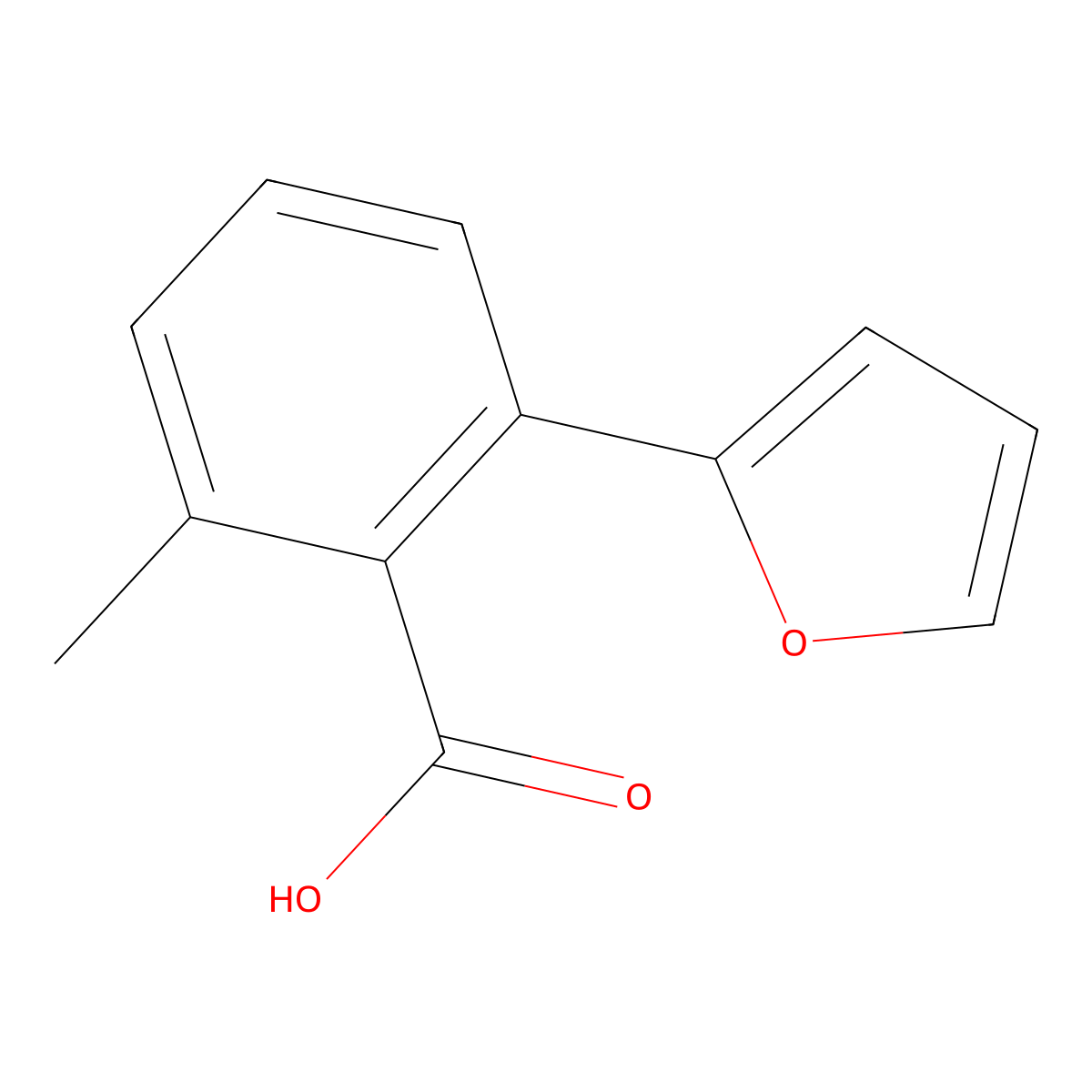 2-(Furan-2-YL)-6-methylbenzoic acid molecular structure, CAS 1261952-35-5