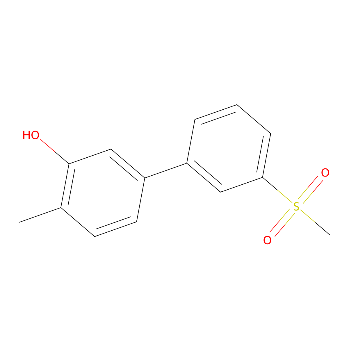 2-Methyl-5-(3-methylsulfonylphenyl)phenol molecular structure, CAS 1261952-36-6