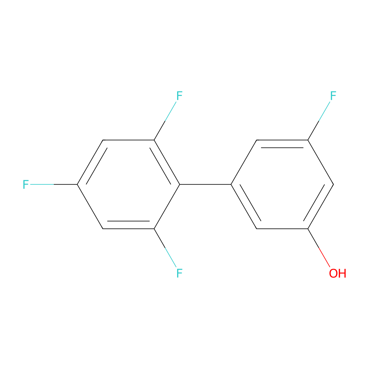 3-Fluoro-5-(2,4,6-trifluorophenyl)phenol molecular structure, CAS 1261952-39-9