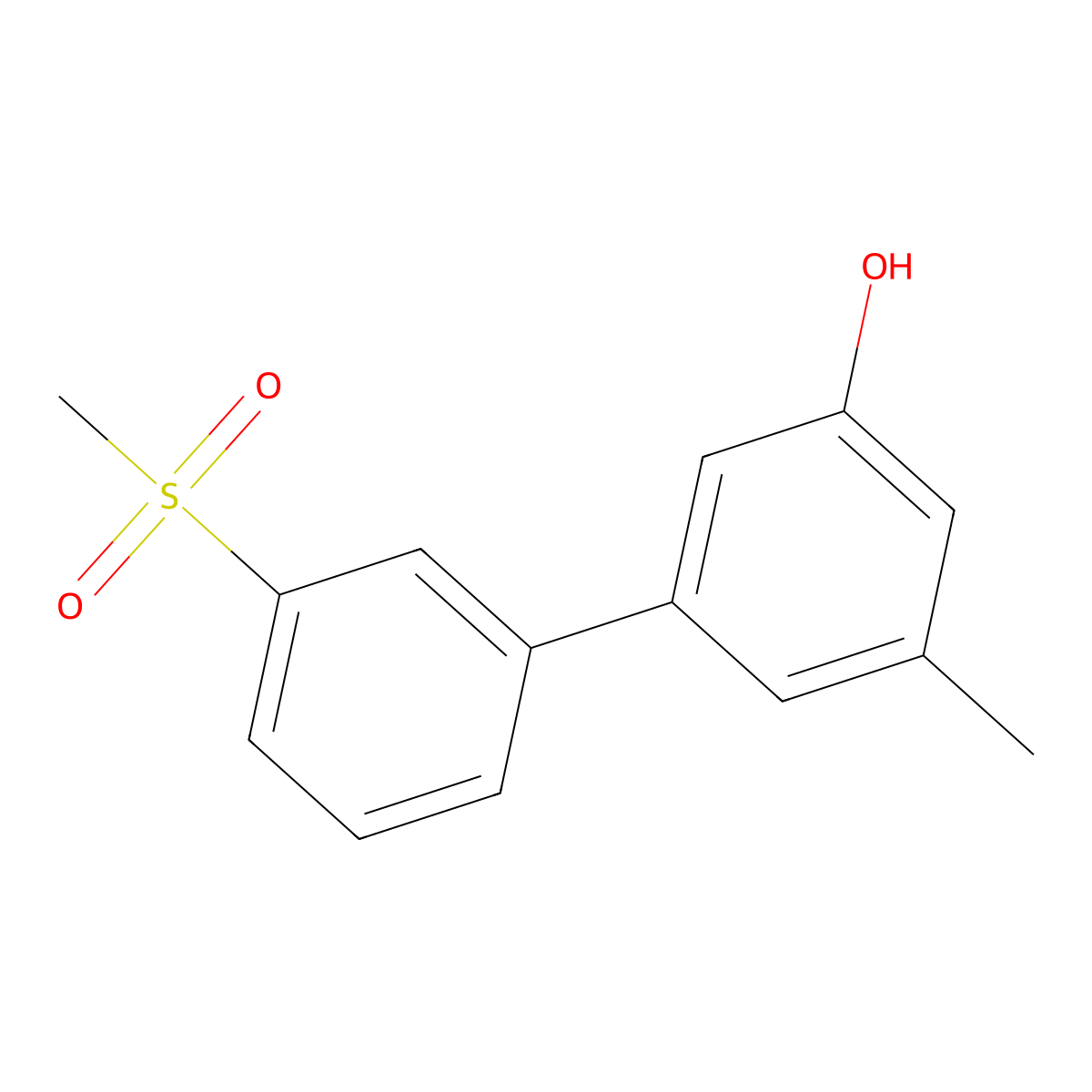 3-Methyl-5-(3-methylsulfonylphenyl)phenol molecular structure, CAS 1261952-40-2